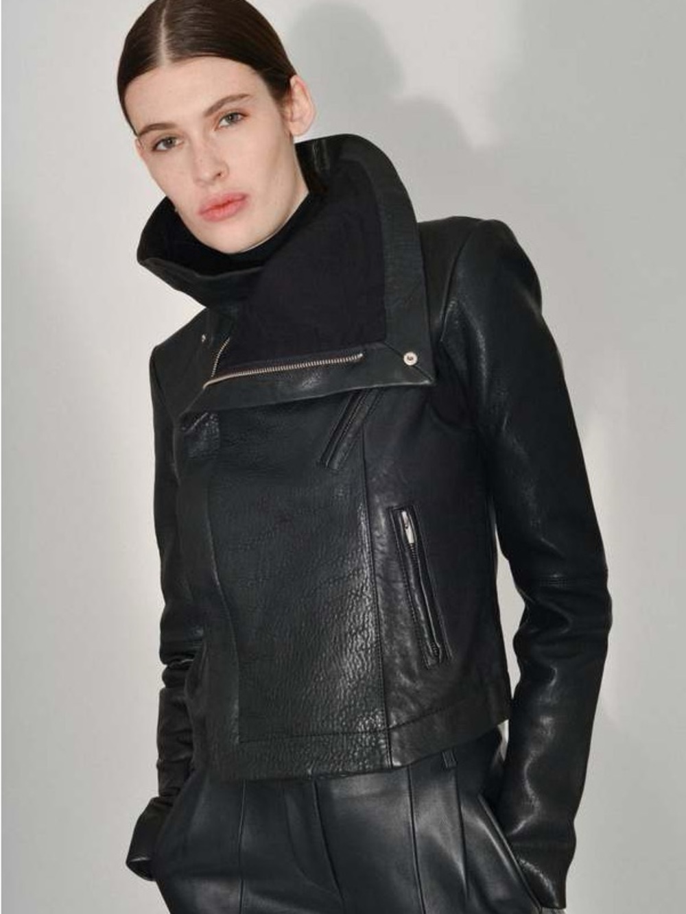 VEDA Max Classic Leather Jacket M Medium Black Sustainable, Lambs Leather, Moto